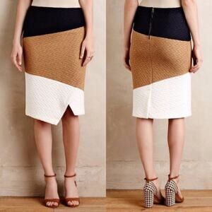HD In Paris Anthropologie Colorblocked Pencil Skirt Women's Sz 10 Multi Jacquard